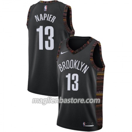 Maglia NBA Brooklyn Nets Shabazz Napier 13 2018-19 Nike City Edition Nero Swingman - Uomo